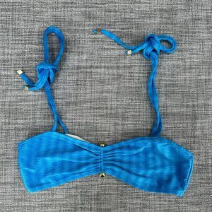 Patbo Bikini Top Womens Small Tie String Antibes Blue Beach Resort Travel Island